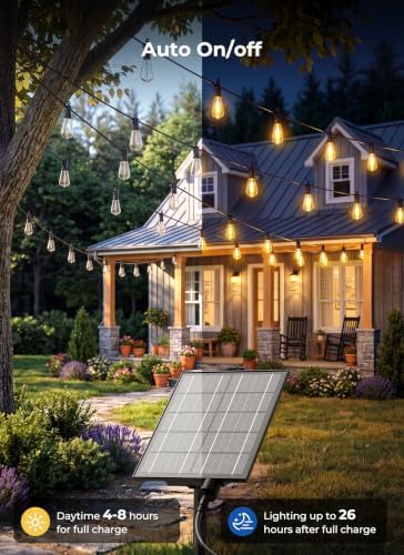 Brightown 100FT Solar String Lights Outdoor, 31+2 Shatterproof LED Bulbs - Image 4