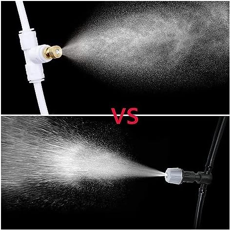 Outdoor Misting Cooling System Kit with 12v Pump,Mister System for Outside Patio with Brass Sprayers,Garden Cooling System DIY Micro Drip Irrigation System(Color:Nero,Size:18m/59ft) - Image 3