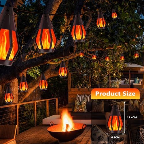 Solar String Lights for Outside, 21Ft Solar Patio Light with 10 Flickering - Image 2