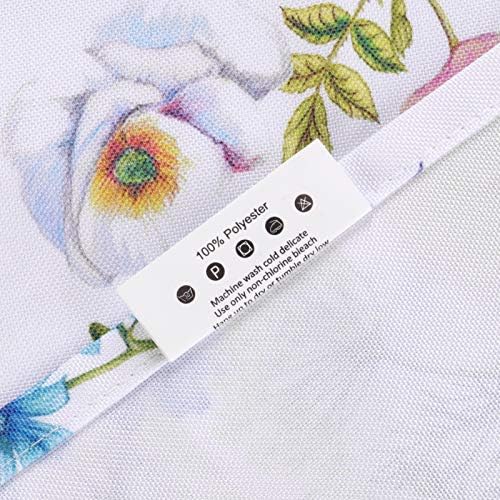 ColorBird Spring & Summer Outdoor Tablecloth Waterproof Spillproof Polyester Fabric Table Cover with Zipper Umbrella Hole for Patio Garden Tabletop Decor (60" Square, Zippered, Watercolor Floral) - Image 6