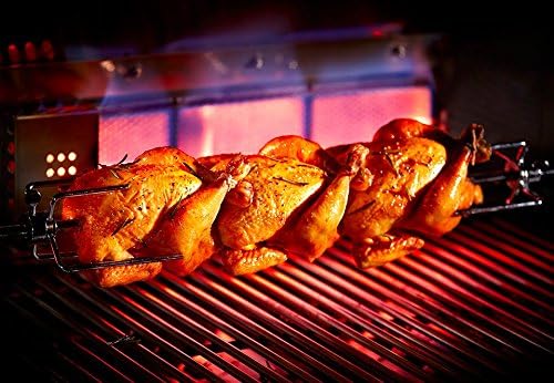 Mont Alpi 805 Stainless Steel Heavy Duty 44 inch Electric Motor Portable Deluxe Barbecue Rotisserie Grill Kit - Hexagon Spit Rod - 120V 4 Watt 60Hz - Holds up to 25 lbs - Fits All 805 Grills - MAROTIS - Image 2