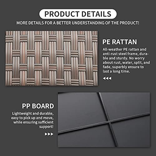 Rattaner Outdoor Storage Table Wicker Patio Coffee Table All-Weather Wicker Side Table with Waterproof Cover, Brown - Image 4