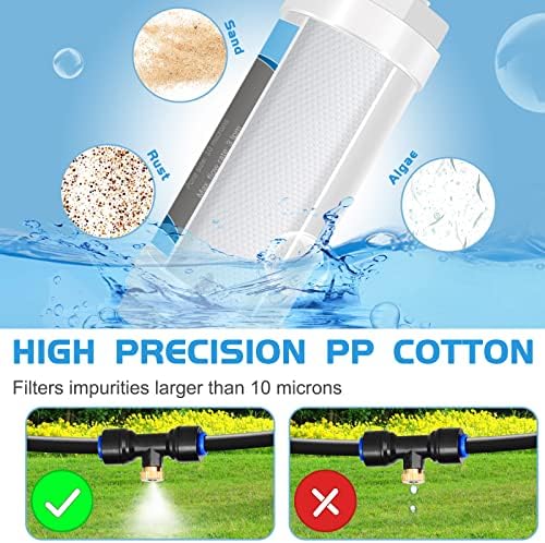 Misting System with Water Filter - Upgraded Signice 50 Ft (15.3M) Line & 12 Brass Mist Nozzles Outdoor Misters for Patio Cooling Mister Systems Kit for Outside Garden Backyard Greenhouse (Black) - Image 2
