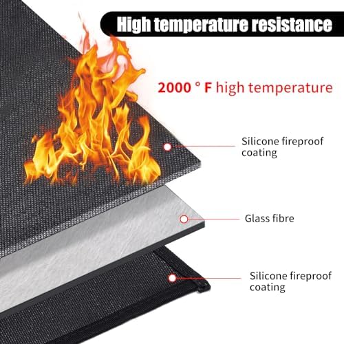 MDEOOSKY 48" x 30" Fireproof Mat Under Grill Mat Deck Protector Fire Pit Mat Oil-Proof Waterproof BBQ Protector for Deck and Patio Easy to Clean Storage Waterproof Foldable - Image 2