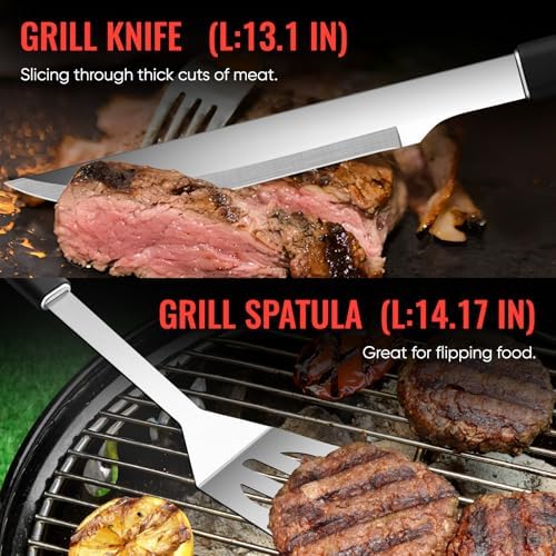 11 Pcs Grill Tools Set,BBQ ＆ Grilling Accessories Outdoor Barbecue Utensils - Image 4