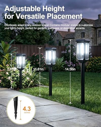 Tenmiro Solar Pathway Lights Outdoor 2 Pack, Bright Solar Garden Lights - Image 6