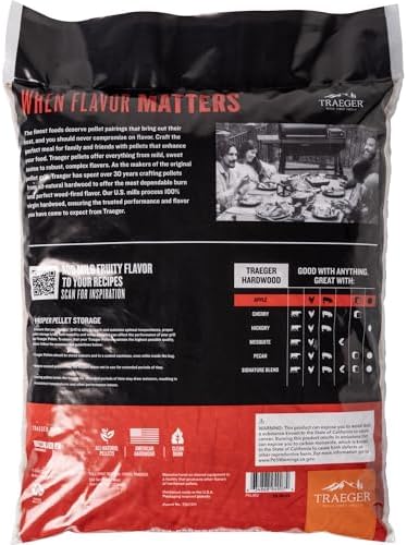 Traeger Grills Apple 100% All-Natural Wood Pellets for Smokers and Pellet Grills, BBQ, Bake, Roast, 18 lb. Bag - Image 2