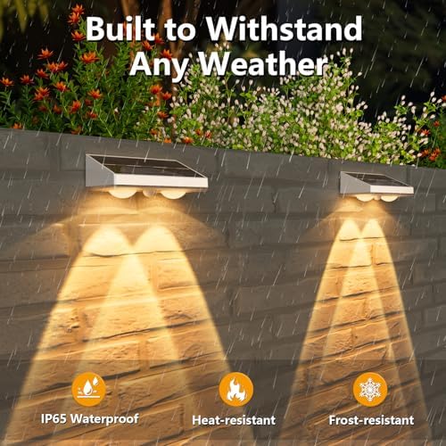 NIORSUN Solar Fence Lights,8 Pack Solars Deck Light,Warm White Color,Outdoor Bulb Waterproof Led IP65,Power Patio Lamp with Lenses for Outside/Backyard/Railing/Yard（White） - Image 3
