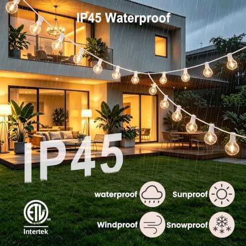 Outdoor-String-Lights with Remote 102FT Waterproof lights for Outside Patio - Image 4