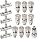 M METERXITY 20-Pack Brass Misting Nozzle Tee Kit, 0.1mm Orifice Dia. High Pressure Spray Misting Nozzle Head, Slip Connectors for 3/8 Inch Drip Irrigation Tubing Kit Outdoor [3/16" Threaded] by MMETERXITY