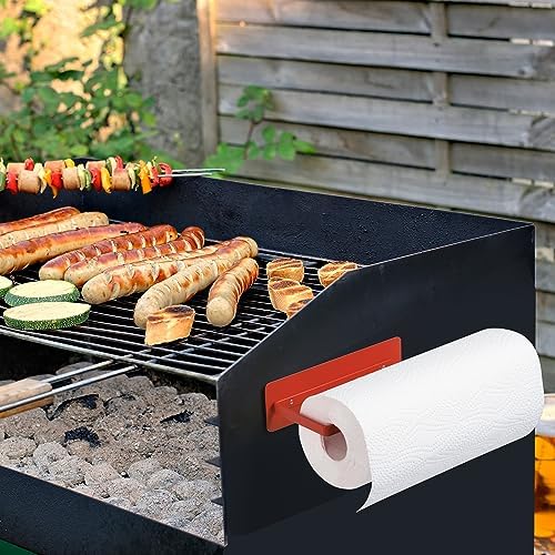 Magnetic Paper Towel Holder for Fridge Red,Heavy Duty Strong Magnet Backing for Toolbox,Grill,BBQ Griddles,RV Tailgates,Microwave,Fridge,Garage - Fit for Large Size of Paper Roll - Image 4