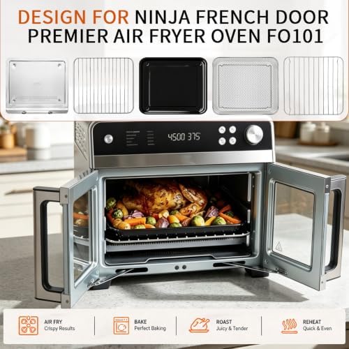 Air Fry Oven Replacement Parts for Ninja French Door Premier FO101,12.2 × 12.2" Air Fryer Sheet Pan Grill Plate Crisper Plate Rack Accessories Tray,Dishwasher Safe - Image 4