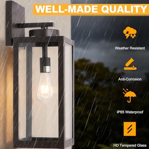 20" Oil Rubbed Bronze Large Outdoor Wall Lights with Closed Bottom - Image 5