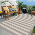 OJIA Outdoor Rug 5'x7' Striped Patio Rug Washable Indoor Outdoor Carpet by OJIA