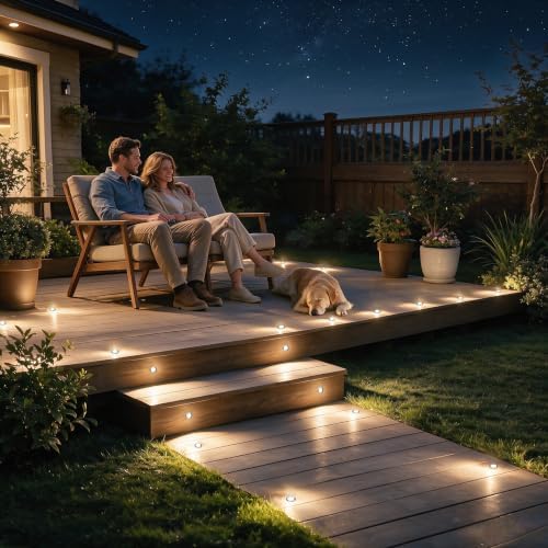 Dimmable LED Deck Lights with Timer and Photocell Sensor, 20 Pack 32mm Recessed Deck Lights Kit, IP67 Waterproof Outdoor Low Voltage Deck Lighting for Step, Stair, Garden, Yard, Patio, Floor - Image 7