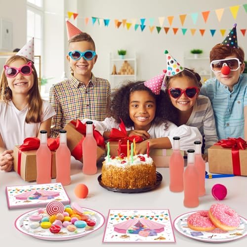 Egami 40pcs Pajama Supplies,include 20 Dessert plate and 20 Napkin,Slumber Spa Party Girls Party Plate Napkin Set,Used for girls pajama Decoration - Image 7