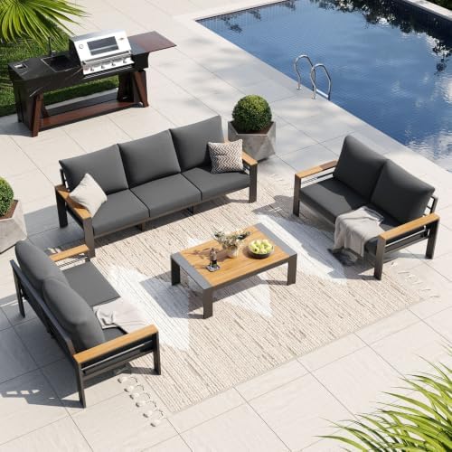 Aoxun Patio Furniture Set, Aluminum Outdoor Furniture with Oversized Seats by Aoxun