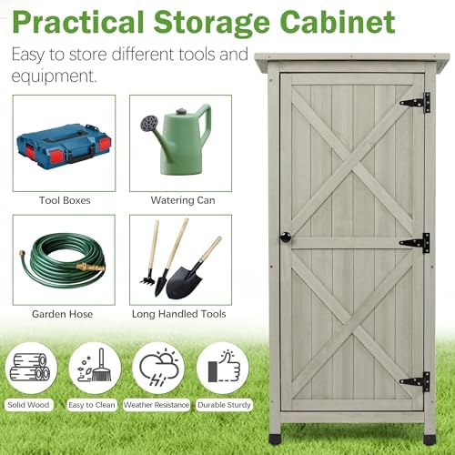 4x2 FT Wooden Outdoor Storage Cabinet - Image 6