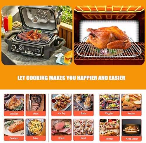 Stainless Steel Rack for Ninja Woodfire Outdoor Indoor Grill and Smoker, 12.6×8.7 Inches Grill Stand for OG701 OG751 7-in-1 Accessories, Stackable Replacement Parts, Dishwasher Safe - Image 7