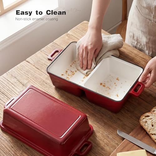 Double Dutch Oven for Sourdough Bread Baking, Enameled Cast Iron Dutch Oven - Image 6