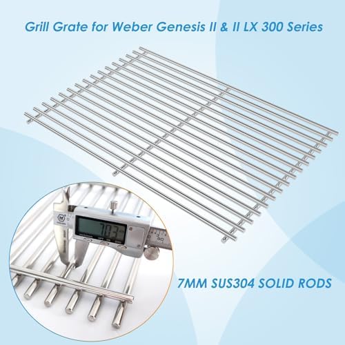 66802 18.75" Grill Grates for Weber GS4 Genesis II 300 Genesis II LX 300 Series, for Weber Genesis 2 Grill Parts for Genesis ii E-310 ii E-315 Grill Grates Replacement Parts for Weber 66095 - Image 4