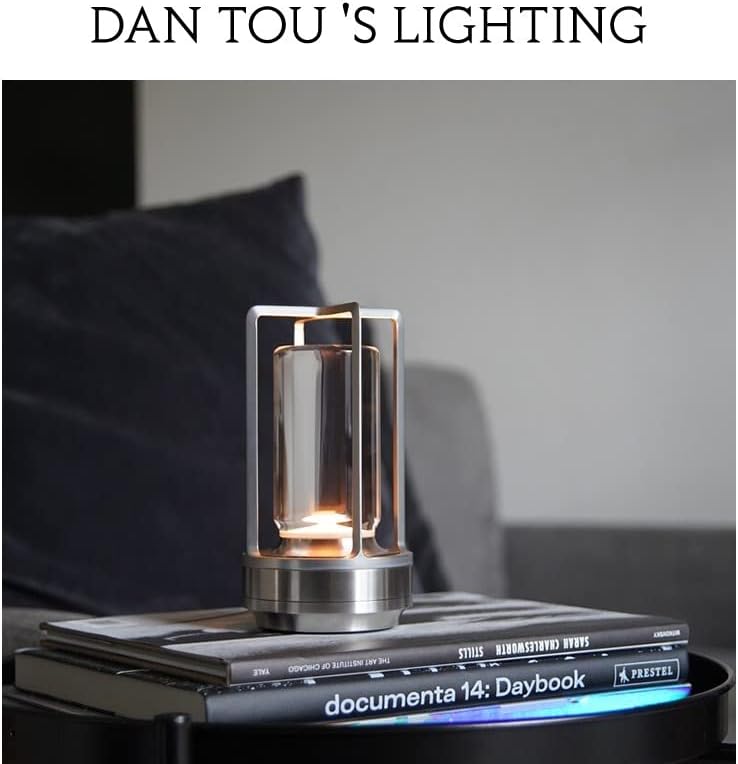 Rechargeable Cordless Small Metal Table Lamp, Stepless Dimming, 3-Color - Image 4