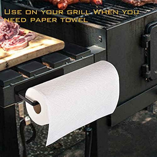 EASTTOWEST Magnetic Paper Towel Holder,Black Towel Bar Rack for Refrigerator BBQ Grills Griddles Toolbox RVs Tailgates,Heavy Duty Strong Magnet Backing,12”(L) x 3”(H),Fit All US Paper Roll - Image 5