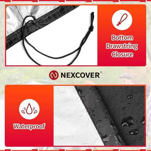 NEXCOVER Kettle Grill Cover-26.5 Inch Charcoal BBQ Smoker Cover Round for Barbecue, Fade & UV Resistant Small Waterproof Weather Resistant Material for Weber 22" Charcoal Grill - Image 4