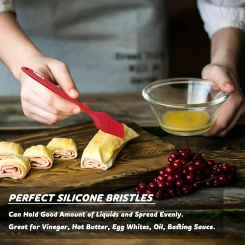 Walfos Pastry Brush, 600℉ Heat Resistant Silicone Basting Small Brush For Baking Cooking BBQ Kitchen king, Desserts, BPA Free&Dishwasher Safe - Image 2