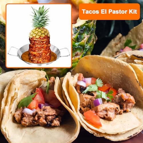 Al Pastor Skewer for Grill, Large 13 Inch Gyro Pan with Fat Separator - Image 6
