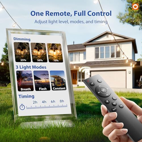 addlon 200FT(50FT*4) Outdoor String Lights ST38 LED with Remote Waterproof - Image 2