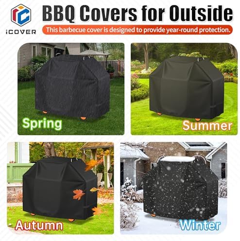 i COVER Grill Cover, 58 inch BBQ Grill Cover for Outdoor Grill, Waterproof BBQ Cover, Fade Resistant Barbecue Gas Grill Covers for Weber, Char-Broil, Nexgrill and More - Image 7