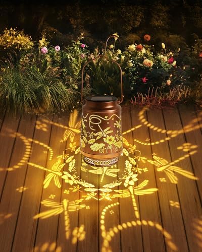 Dragonfly Gifts for Women Solar Lantern Dragonfly Decor Birthday Gifts for Women Mom Grandma Sister Friend Mothers Day Gifts Garden Decor Metal Solar Lights Outside Decor for Backyard Patio Deck Porch - Image 3
