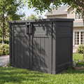 Large Outdoor Storage Box 51 Cu Ft with Pneumatic Hydraulic Lid,Horizontal Outdoor Storage Shed - Easy to Assemble, Waterproof Outdoor Storage Cabinet for Garden by Unknown