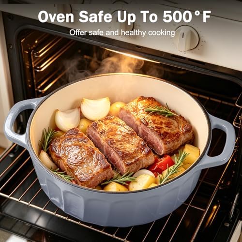 Enameled Cast Iron Dutch Oven Pot with Lid, 6 QT Large Dutch Oven - Image 3