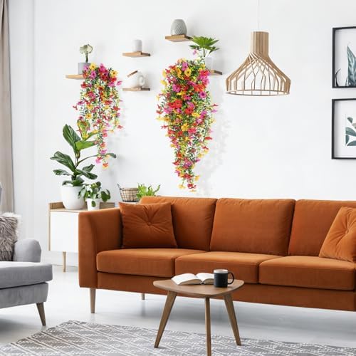 RECUTMS Artificial Hanging Plants UV Resistant Faux Silk Orchid Flowers - Image 5