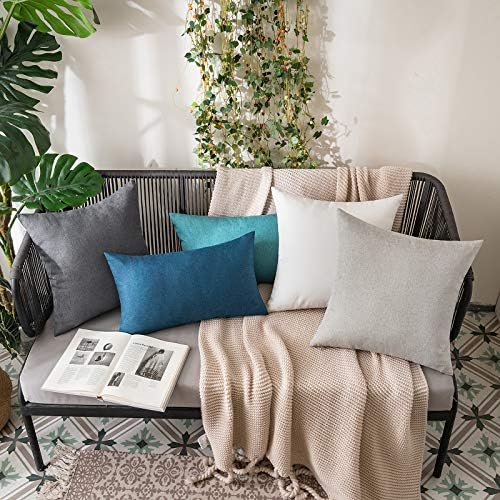 MIULEE Decorative Outdoor Pillow Covers Waterproof 20x20 Dark Grey - Image 5