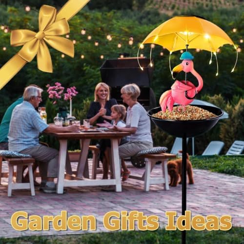 Solar Bird Feeders for Outdoors, Flamingo Garden Decor with LED Light - Image 7