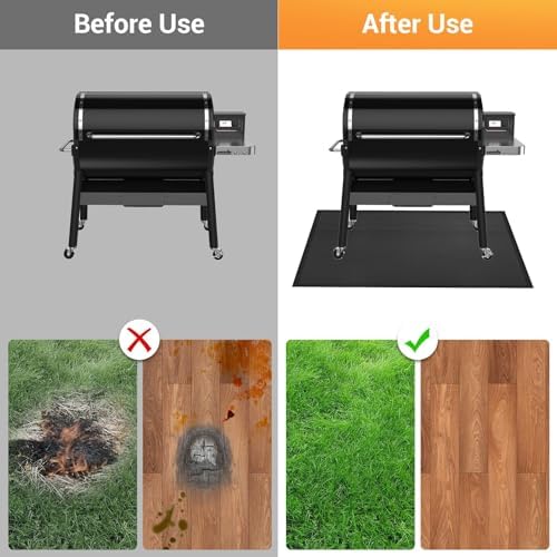 kanhiro Large 65 x 48 inches Under Grill Mat for Outdoor Grill, Indoor Fireplace/Fire Pit Mat, Double-Sided Fireproof Grill Pad, Oil-Proof Waterproof BBQ Protector for Decks and Patios - Image 5