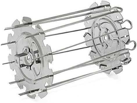 Stainless Steel BBQ Grill Cage Vegetable Meat Skewer Kebab Maker for Rotisserie Oven Roaster by MiguCo