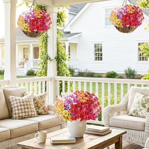 22 Pack Artificial Flowers for Outdoor Indoor Fake Plants(Multi-Colour) - Image 6