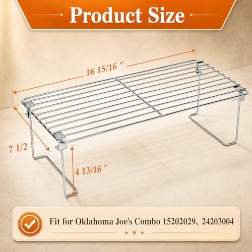 Hisencn Upper Warming Rack for Oklahoma Joe Longhorn Combo 3-Burner Smoker - Image 2
