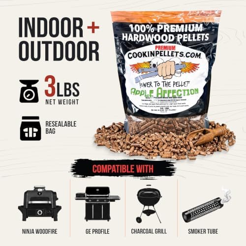 CookinPellets Premium Apple Affection Hardwood BBQ Smoking Pellets, 3lb Bag - Image 3