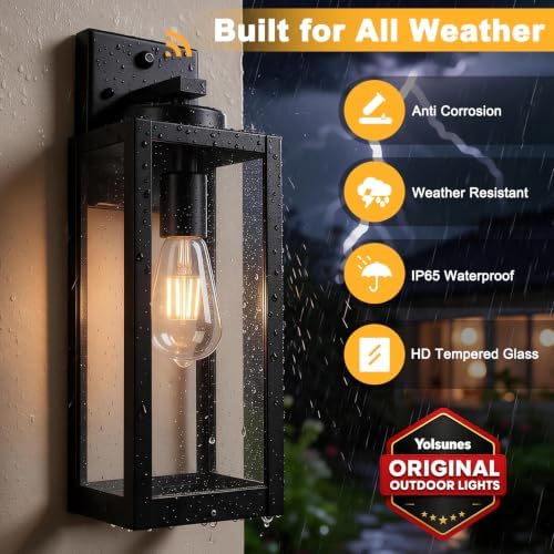 16" Enclosed Dusk to Dawn Outdoor Light Fixture, Modern Outside Porch Light - Image 4