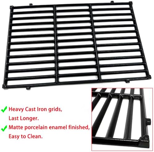 DC132 19.5” x 12.9" Grill Grates Replacement for Weber 7524, 7528, Genesis 300 E/S 310 320 330 EP310 EP320 EP330 Gas Grill (2007-2016 ONLY), Set of 2 Cast Iron Cooking Grid Grates - Image 4