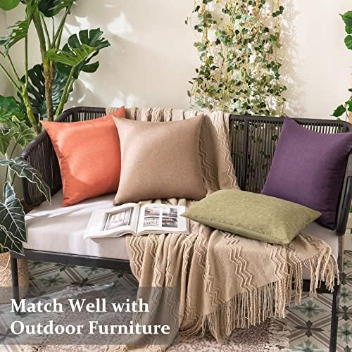 MIULEE Decorative Outdoor Pillow Covers Waterproof 18x18 Khaki - Image 4