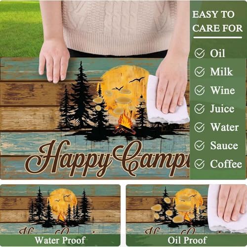 CAPSCEOLL Fitted Picnic Table Cover with Bench Covers 6ft - Camping Fire - Image 5