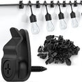 Outdoor String Lights Clips, Weatherproof Cable Hanger Hooks for Hanging Fairy Lights, Holiday Decor - Black, 50 Pack by Lewufe