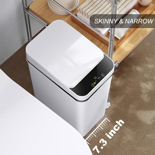 Trash Can Automatic Touchless - 4 Gallons Motion Sensor Bathroom Trash Can - Image 3