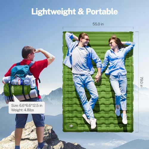 OGERY Double Sleeping Pad for Camping, 6" Extra-Thick Reinforced - Image 3